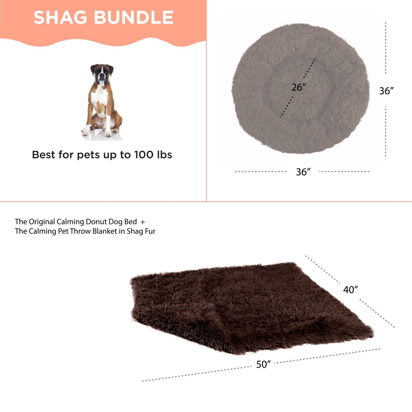 Donut Shag Bundle Bed and Blanket Dark Chocolate 36"x36"