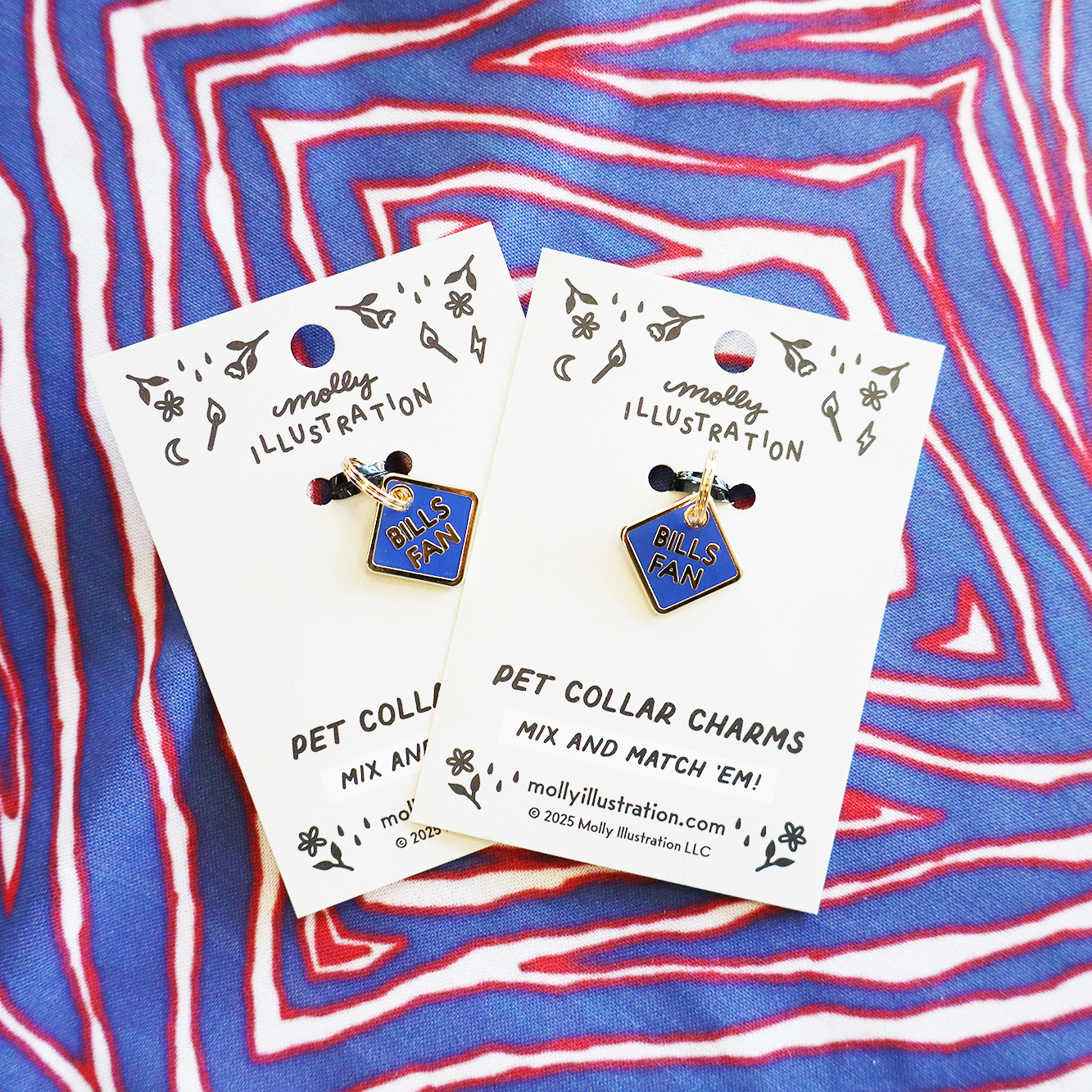 Buffalo Football Fan Pet Collar Charm