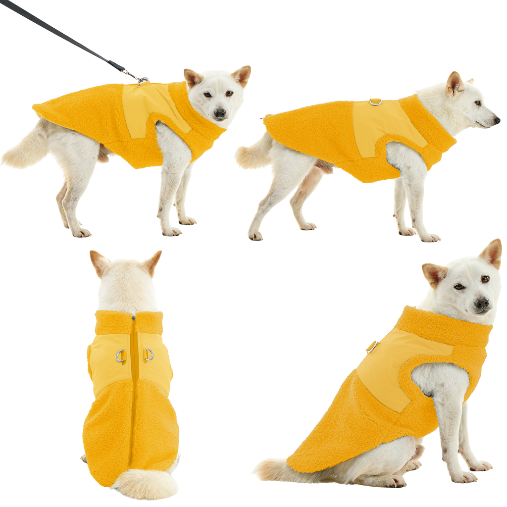 Zip Up Sherpa Vest: Yellow