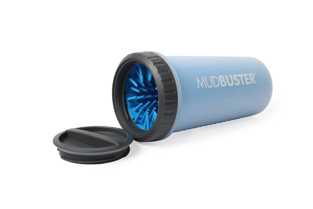 MudBuster Paw Washer with Travel Lid - Pet Cleaning Supplies: Medium Blue Lidded MudBuster