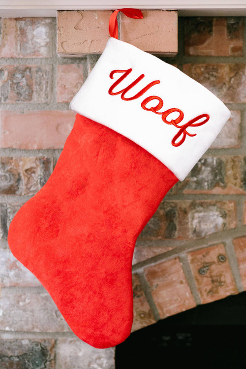 "Woof" Dog Christmas Stocking