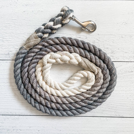 Grey Leash: 4 Feet / Marbled / 1/4 Inch