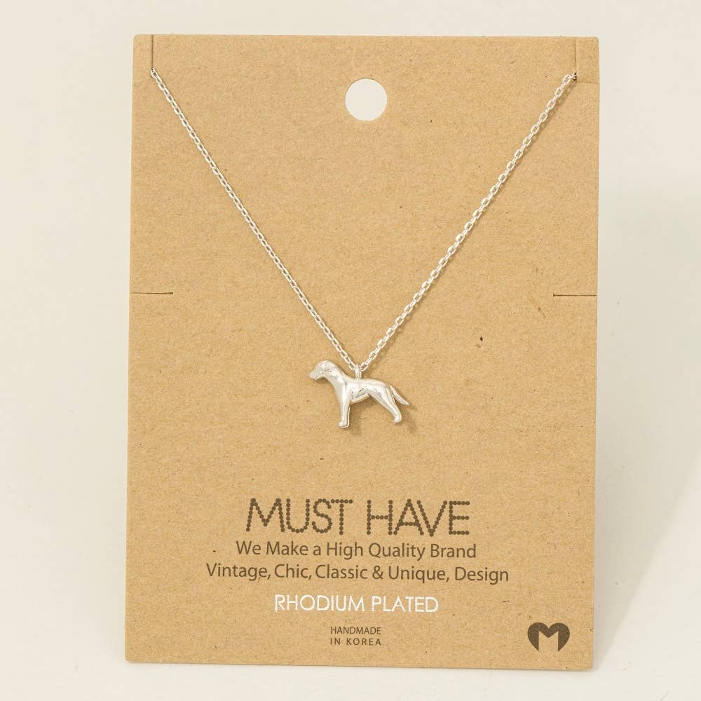 Gold Dipped Dog Pendant Necklace: G