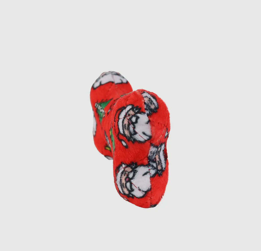 Mighty Bone- Medium Christmas Squeaky Dog Toy, No Stuffing