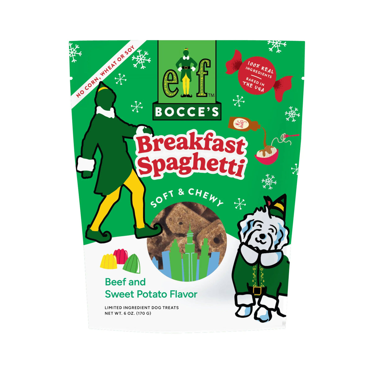 Bocce's Bakery Holiday Breakfast Spaghetti Dog Treats 6oz