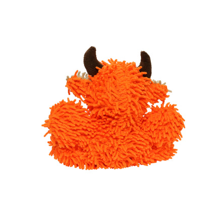 Mighty Jr Microfiber Ball Bull - Orange, Squeaky Dog Toy