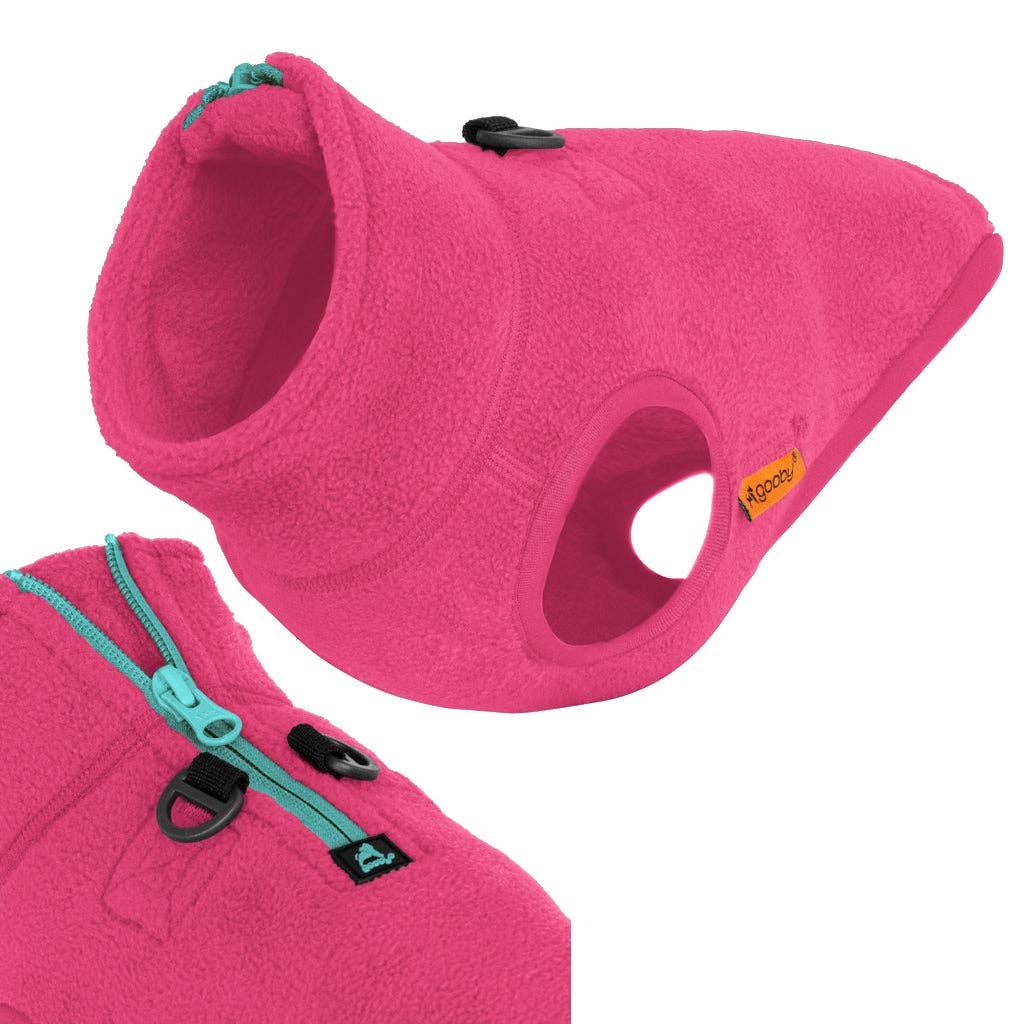Half Zip-Up Fleece Vest: Pink