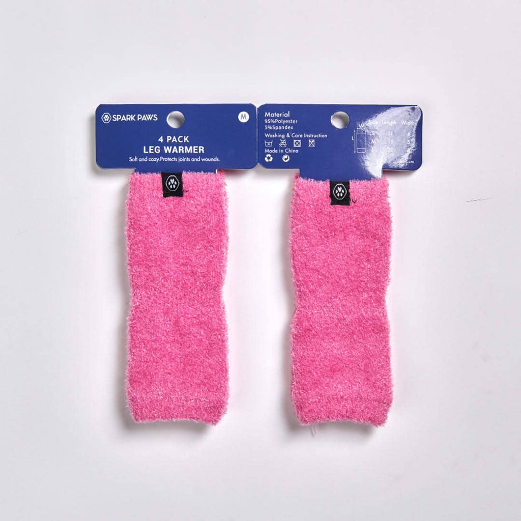 Stretchy Fleece Dog Leg Warmer Sleeves - Pink: S (10-15lbs/4.5-7kg)