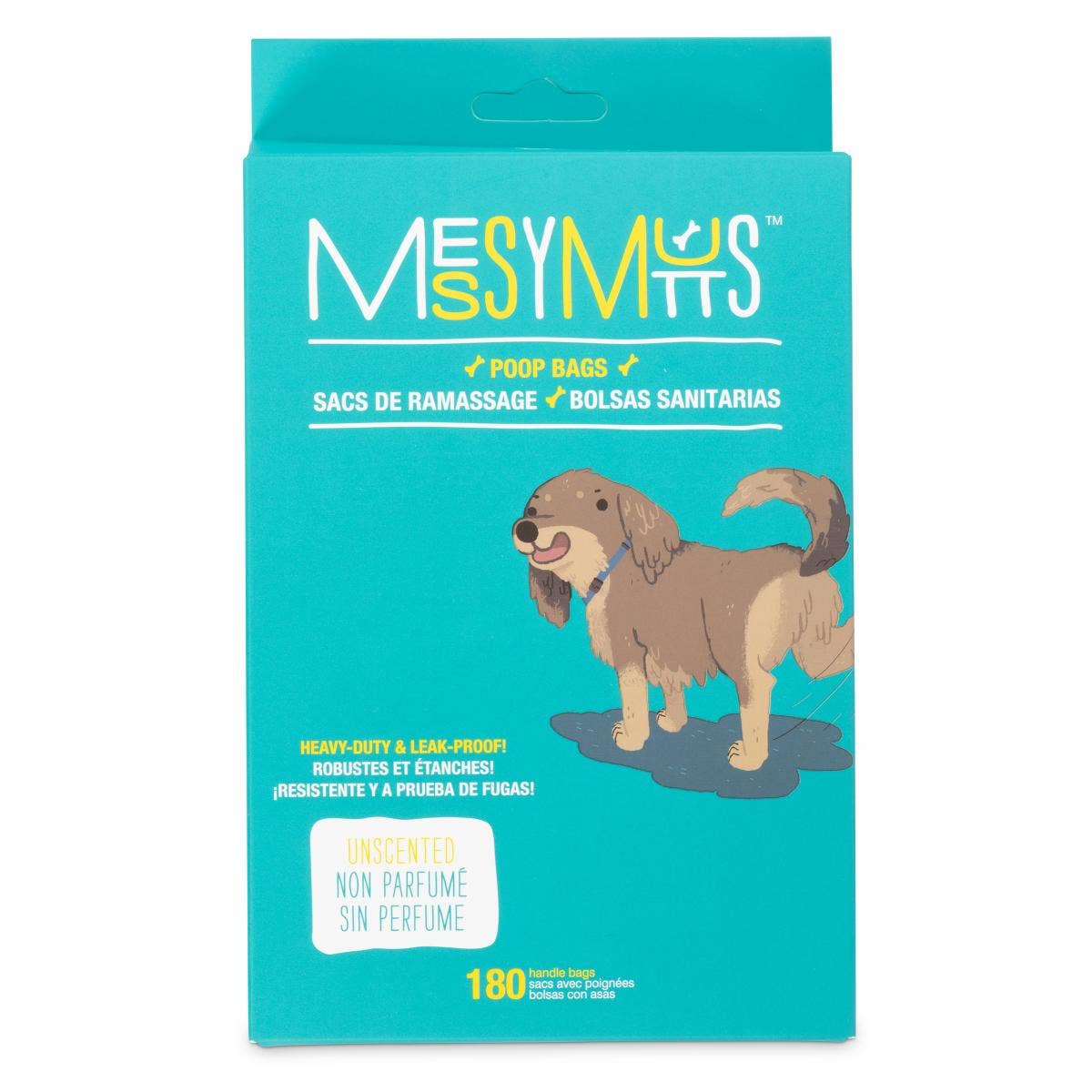 Messy Mutts Advanced Biorecycle Poop Bag with Handles 180ct