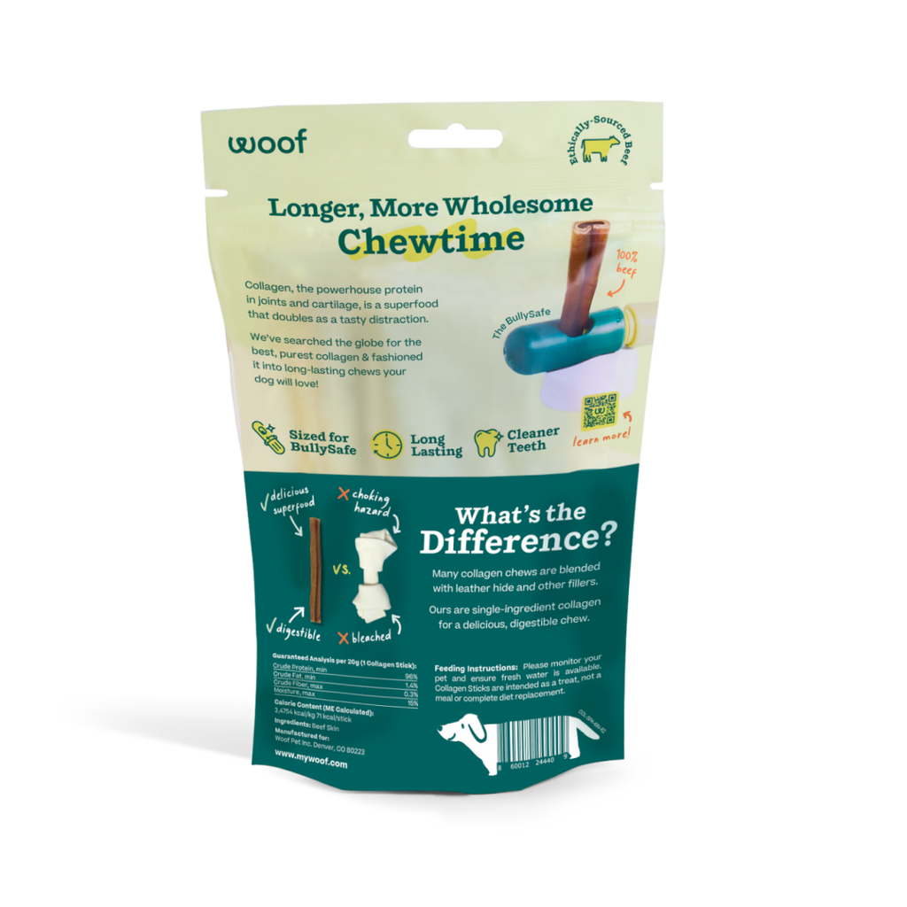 BullySafe Chews - Pure Collagen: Beef / 6-inch 5 pack