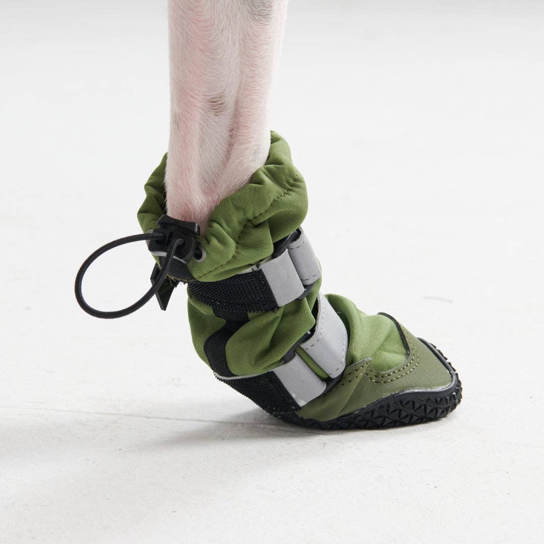 Flex Shell Water-resistant Dog Boots - Green: Green Boots / Size 5) for 40-58lbs/18-26.5kg