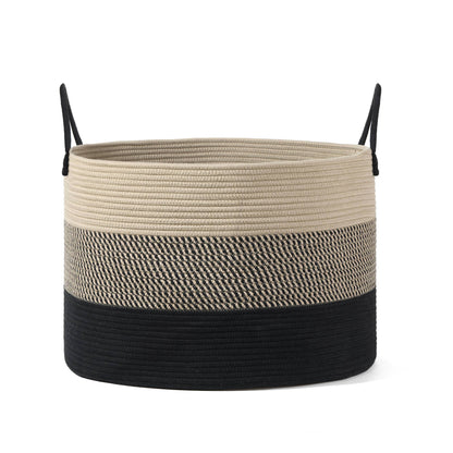 Boho Organic Cotton Rope Storage Basket: Large