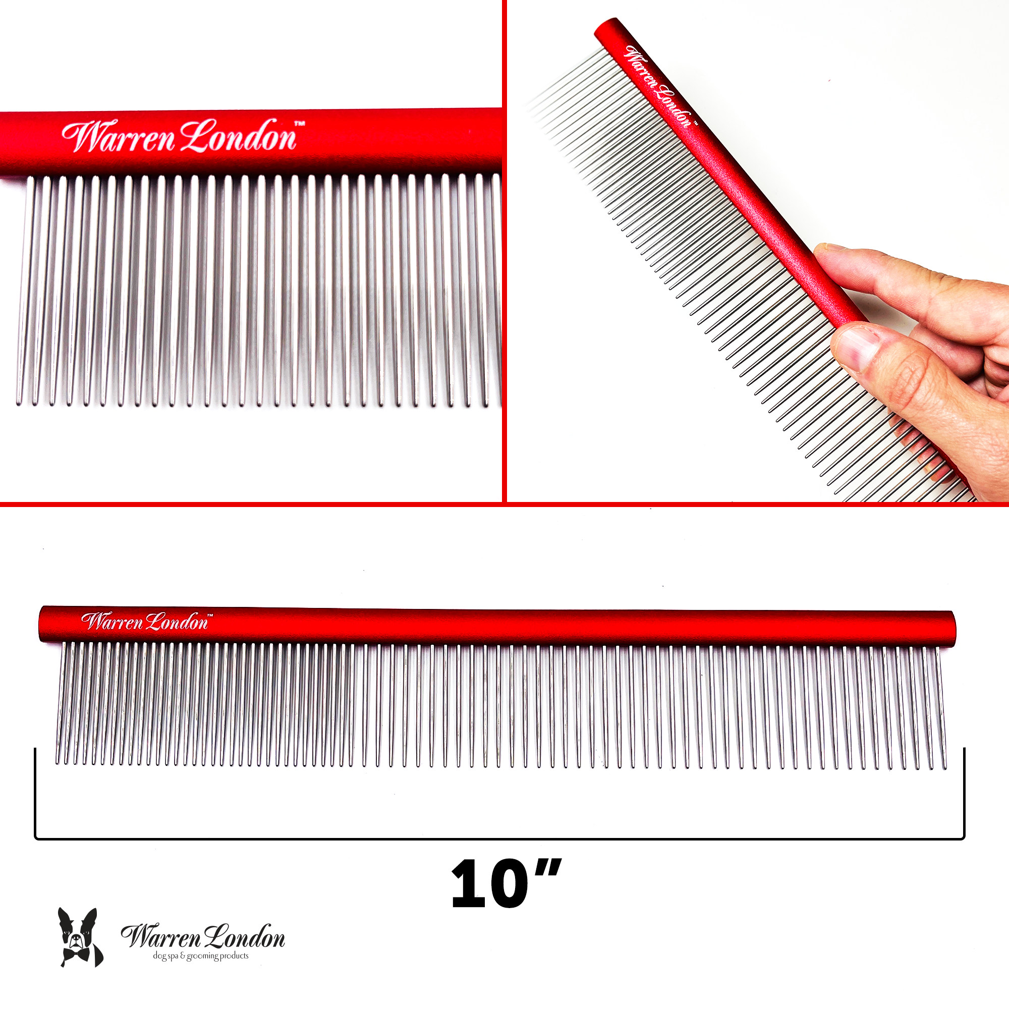 Detangling Comb for Dogs - 10" Strong and Durable Grooming