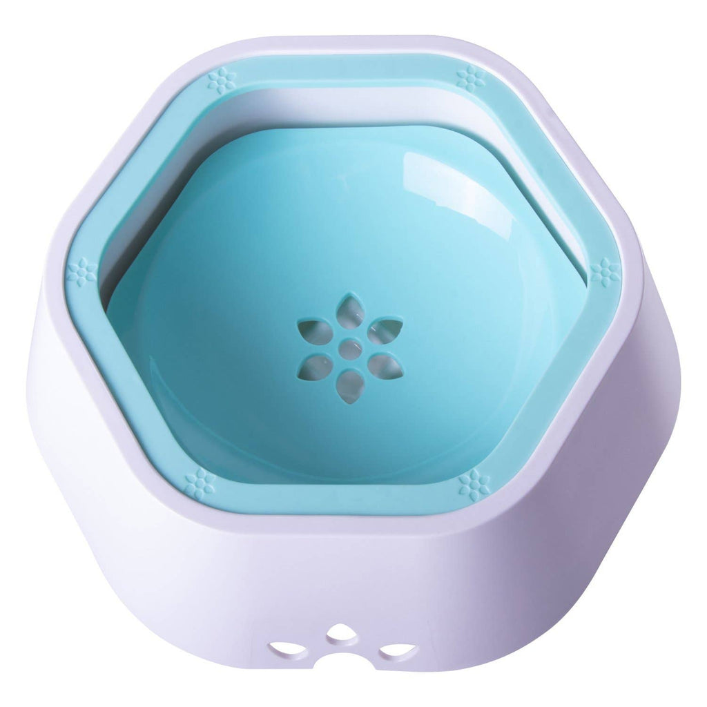 Pet Life ® Everspill 2-in-1 Food & Anti-Spill Water Pet Bowl: Blue / One Size