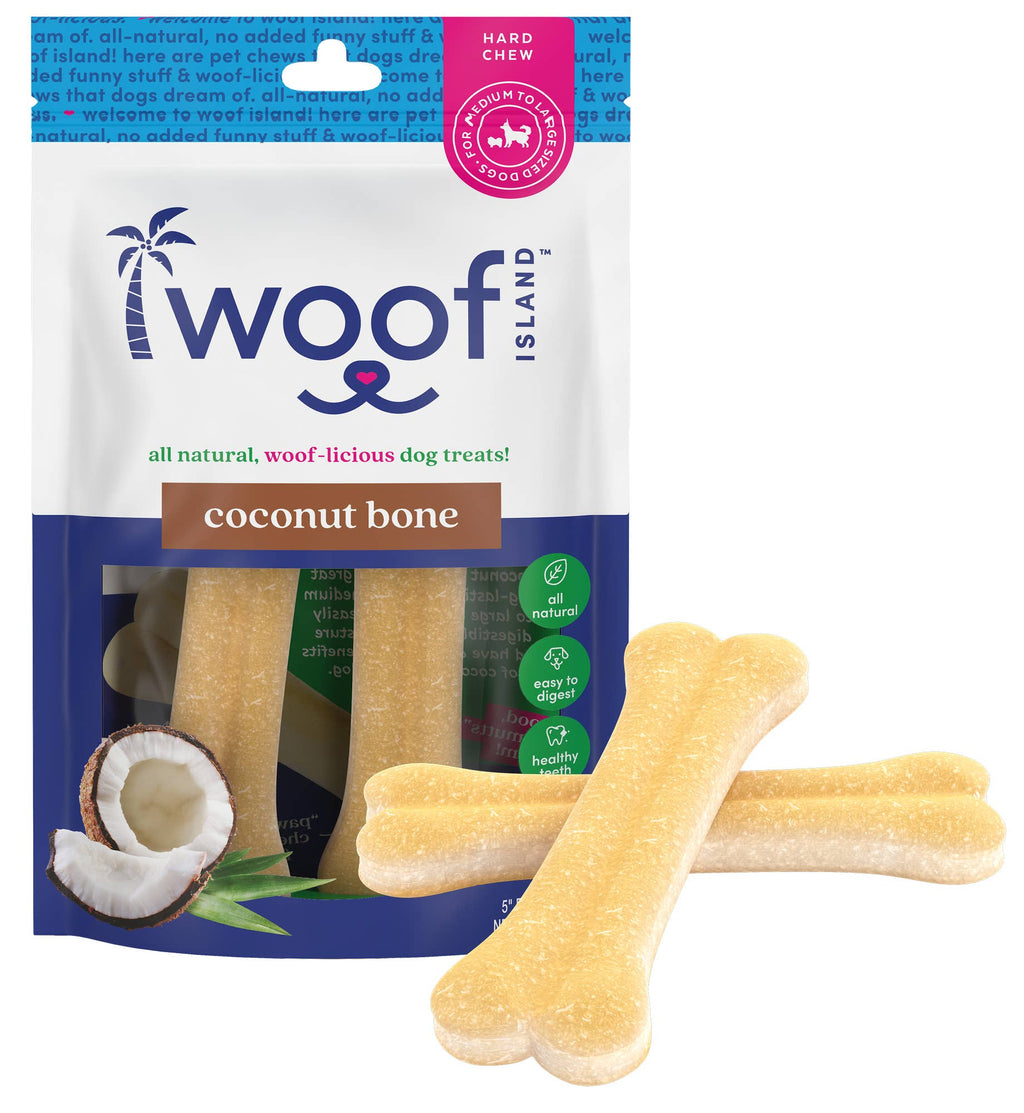 Coconut Dog Bones Premium Treats 2 Count: Single Bag