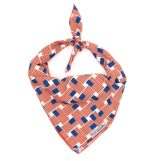 Patchwork Flag Bandana: Red/White/Blue