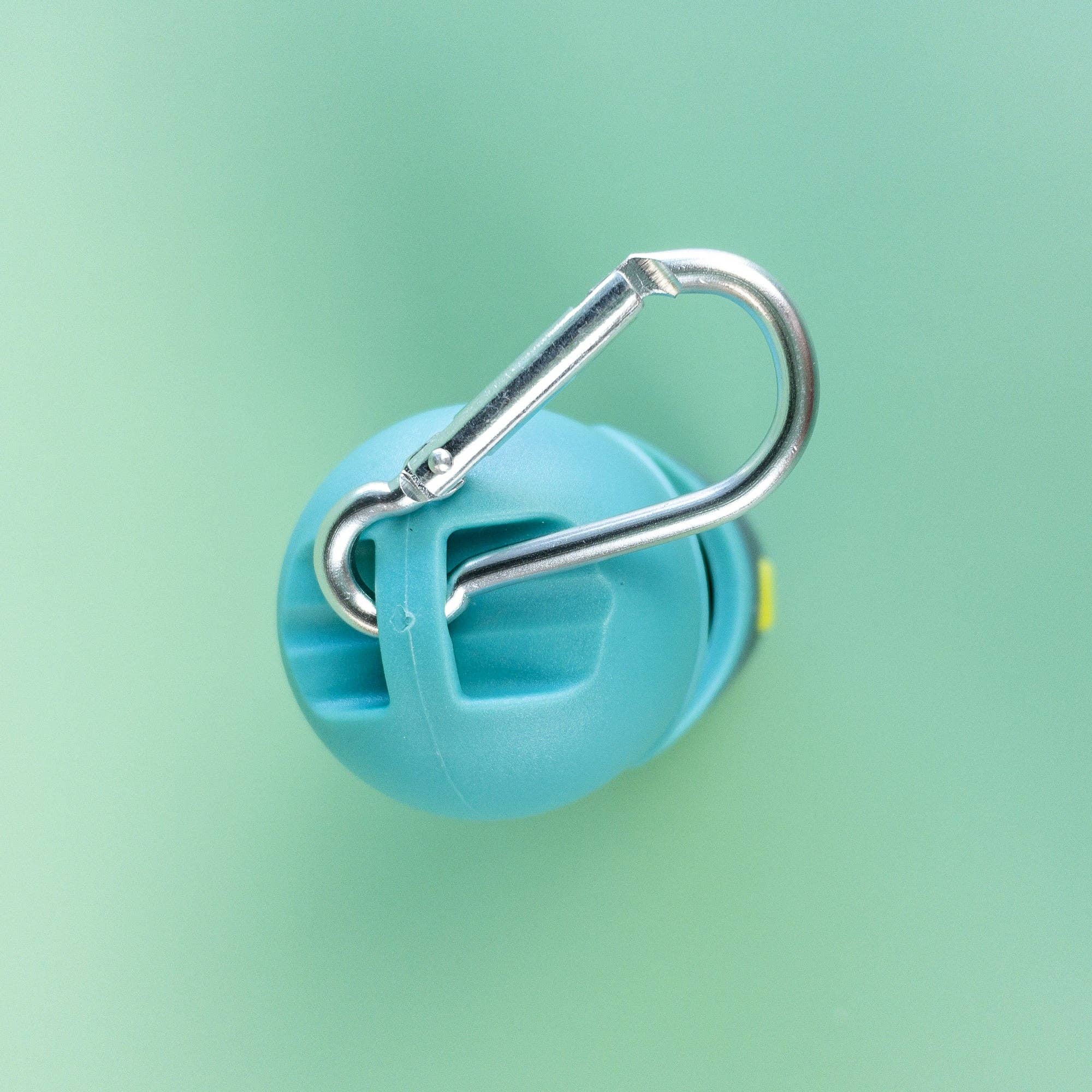 Poop Bag Dispenser with LED Flashlight: Seafoam