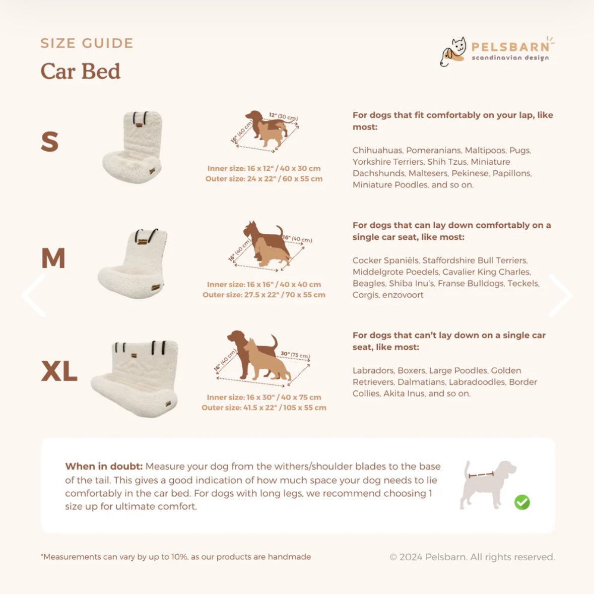 Pelsbarn Protecting Car Bed: Beige XL
