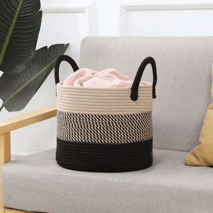 Boho Organic Cotton Rope Storage Basket: Large
