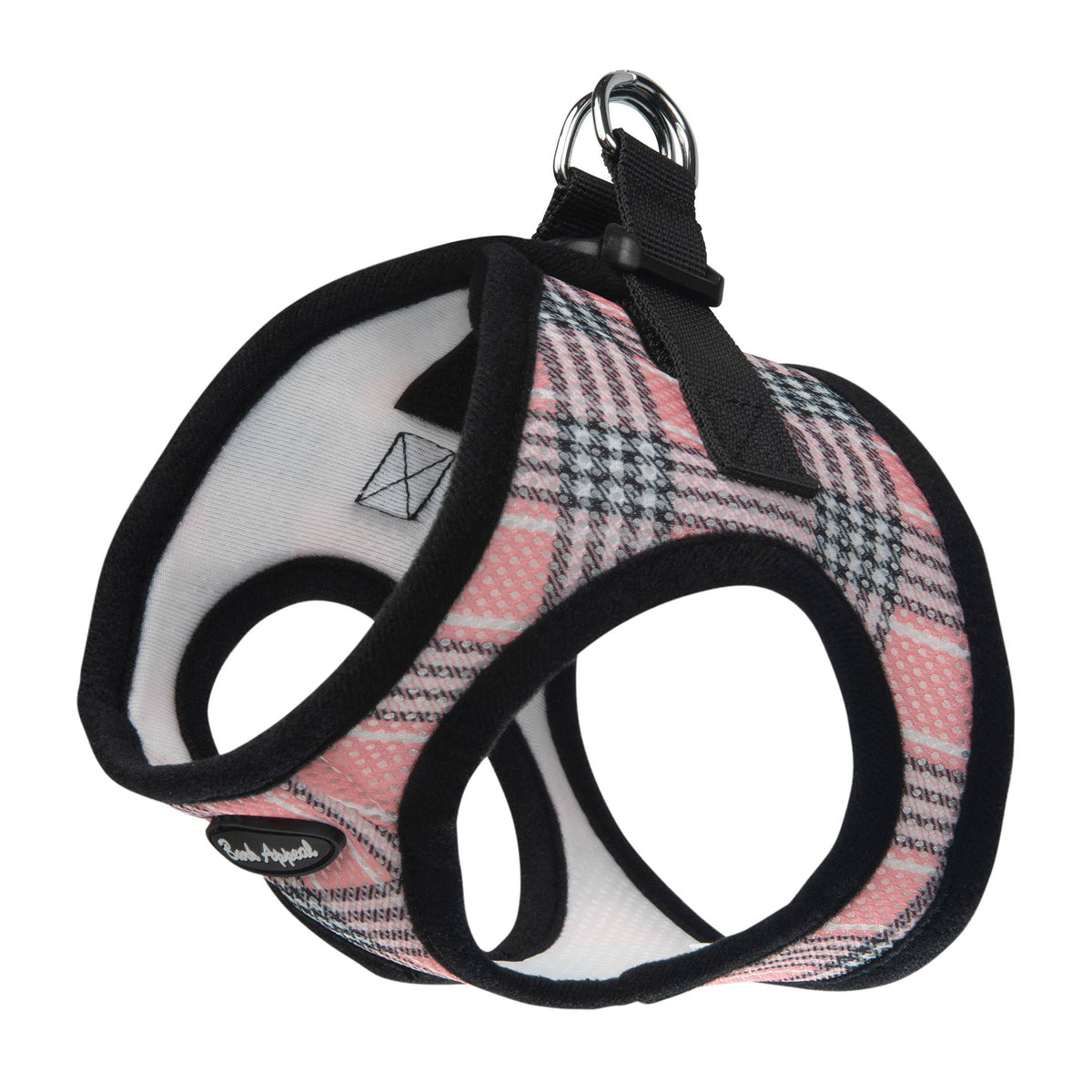 Plaid Mesh Step in Harness: Pink Plaid