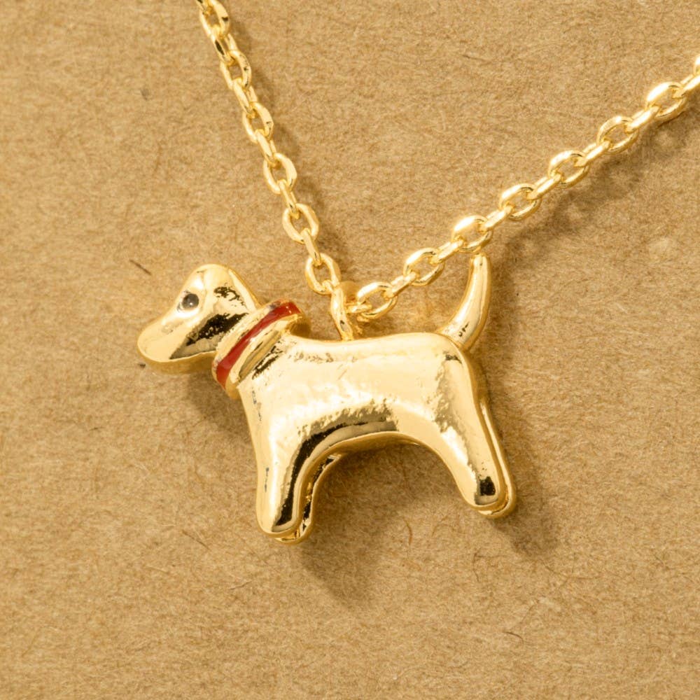Gold Dipped Dog Pendant Necklace