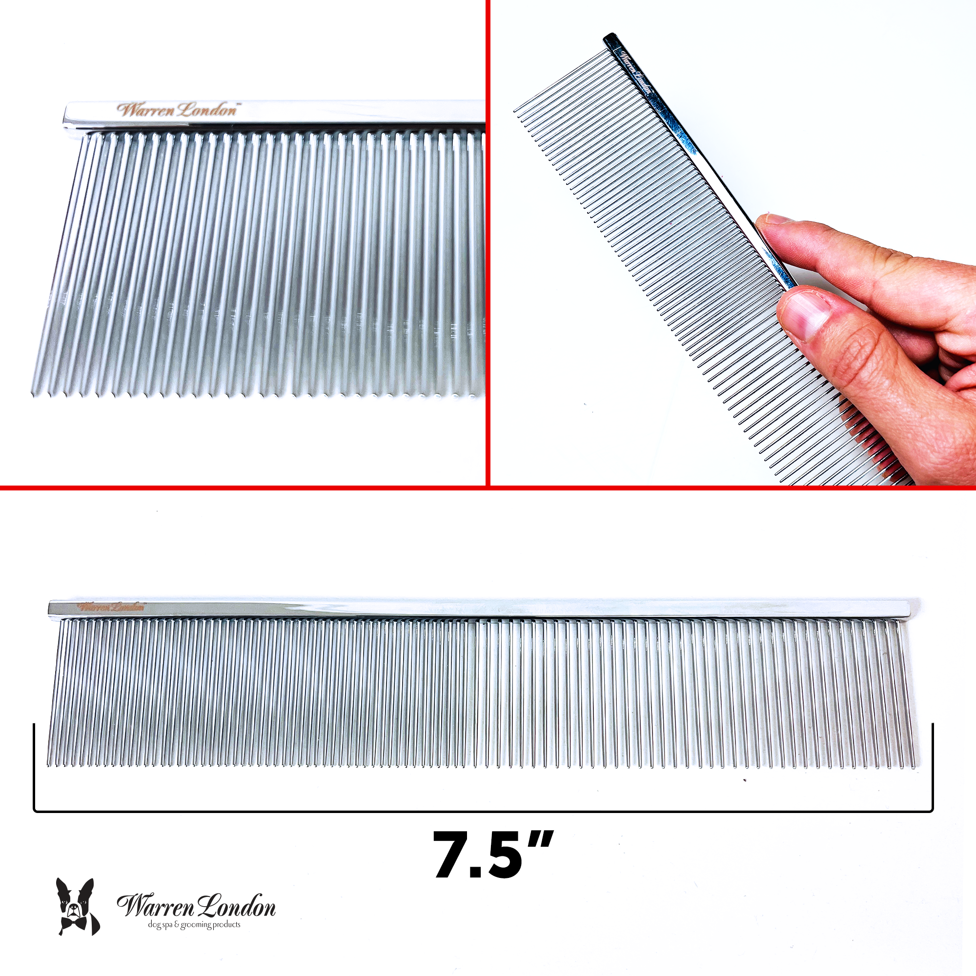 Groomer's Everyday Dog Comb - 7.5 Inch Essential Grooming To