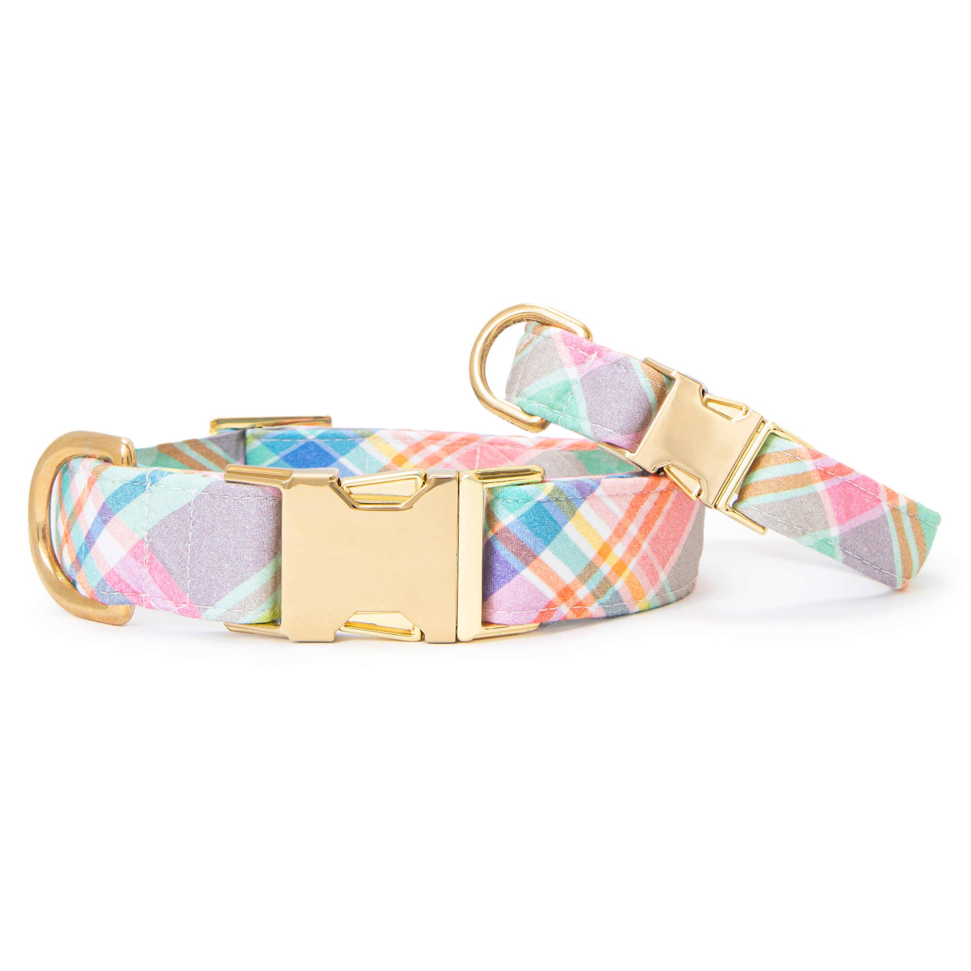 Blooming Plaid Spring Easter Dog Collar