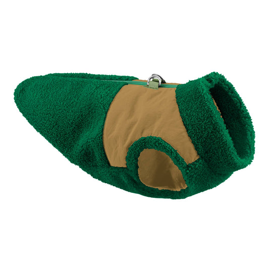 Zip Up Sherpa Vest: Forest Green / 2X-Large