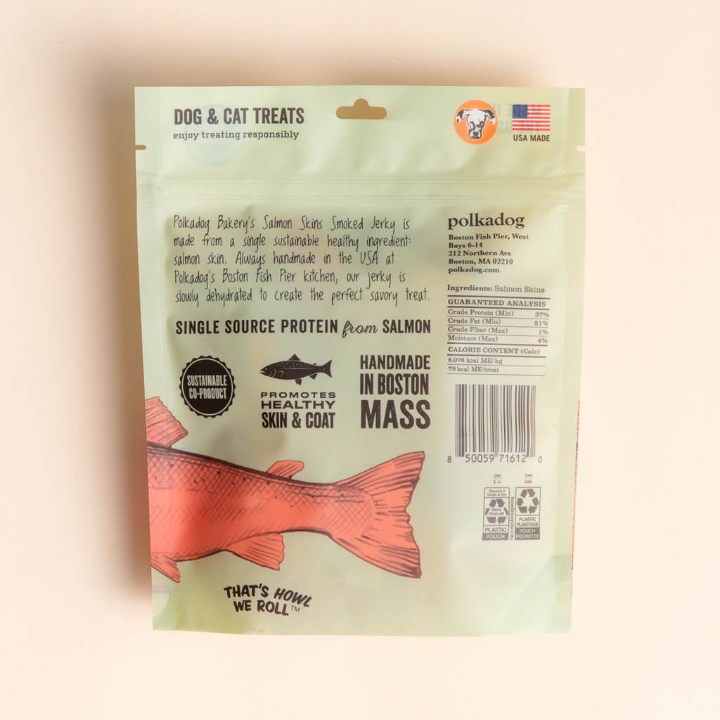 Salmon Skins Smoked Jerky - 3oz - Dog & Cat Treats