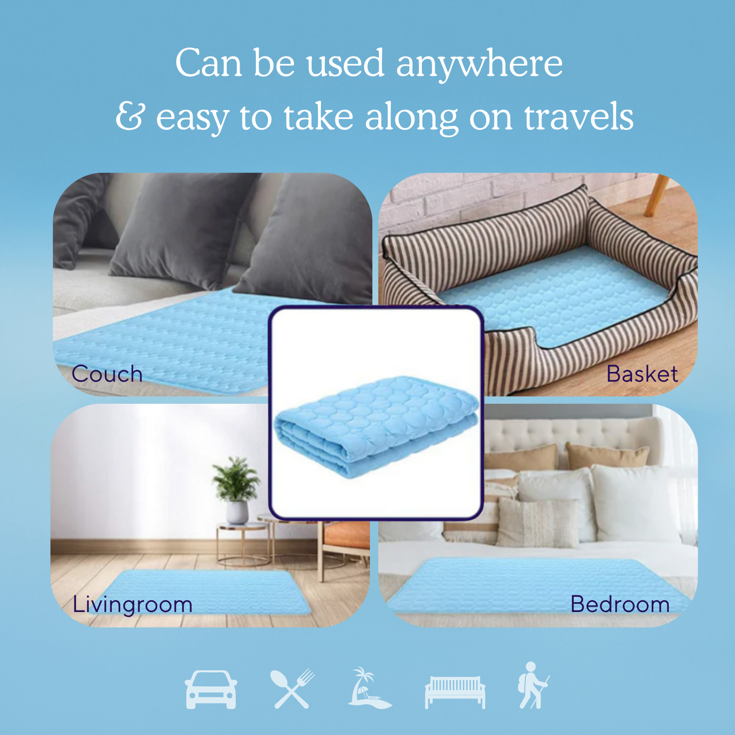 Cooling Mat - Pelsbarn 🐾: Light Blue / XL