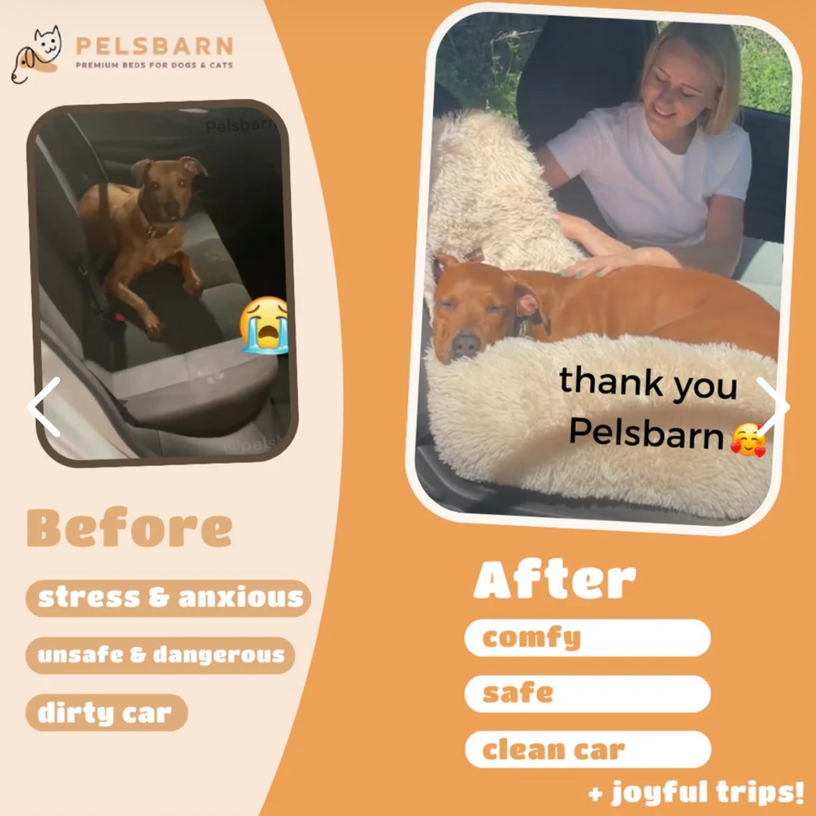 Pelsbarn Protecting Car Bed: Beige XL