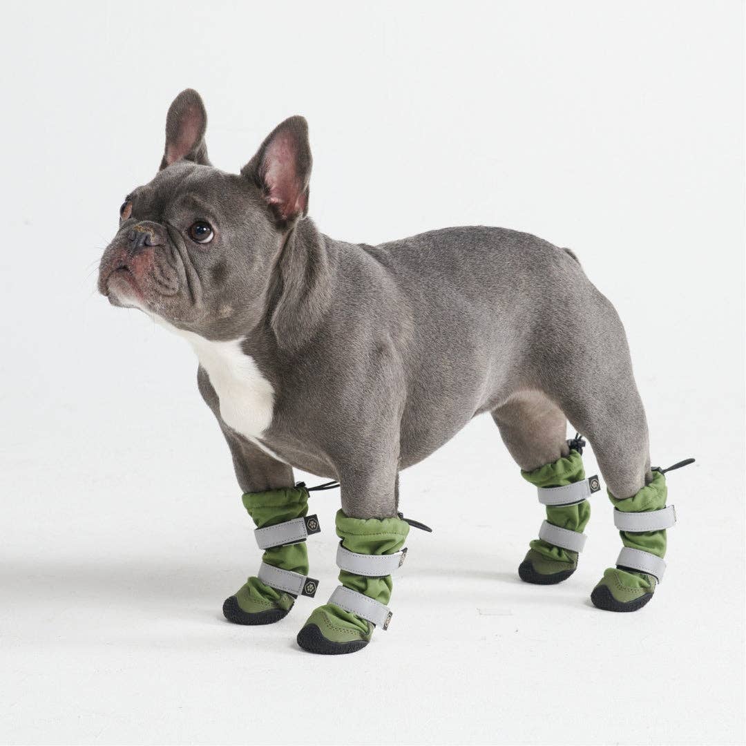 Flex Shell Water-resistant Dog Boots - Green: Green Boots / Size 8) for 74-91lbs/33.5-41.5kg