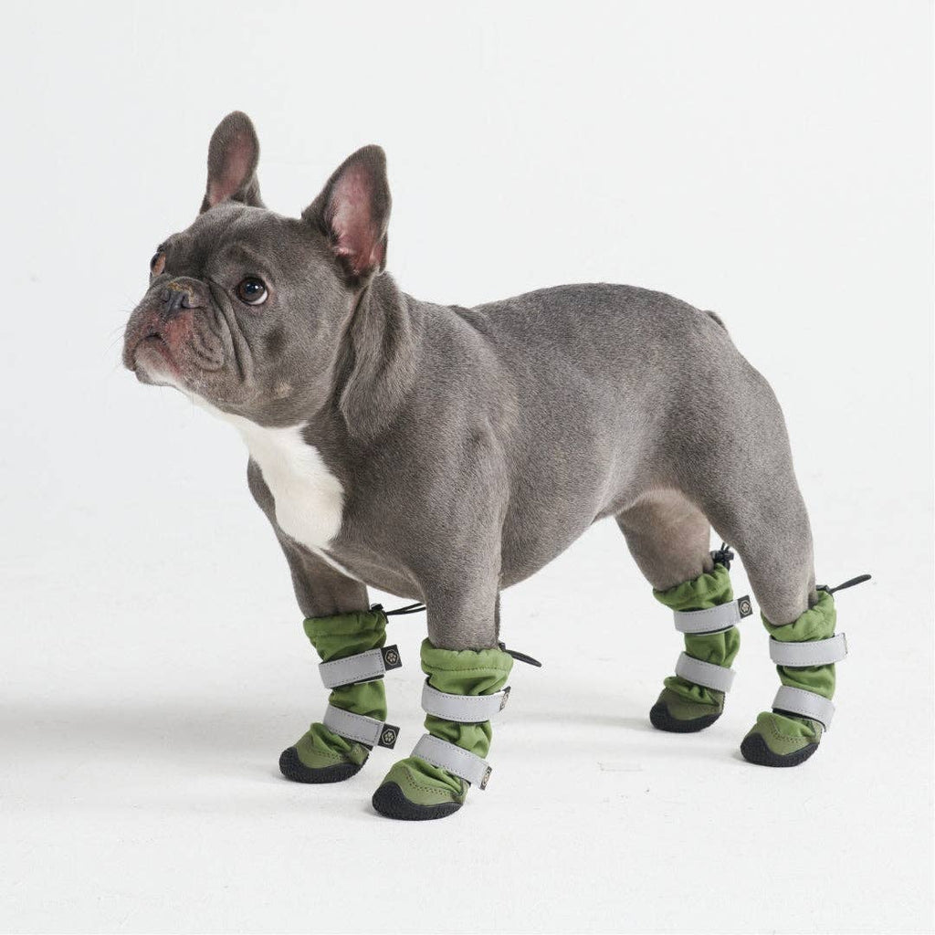 Flex Shell Water-resistant Dog Boots - Green: Green Boots / Size 3) for 27-38lbs/12.5-17.5kg