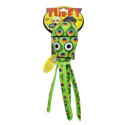 Tuffy Ocean Squid - Green, Durable, Tough, Squeaky Dog Toy