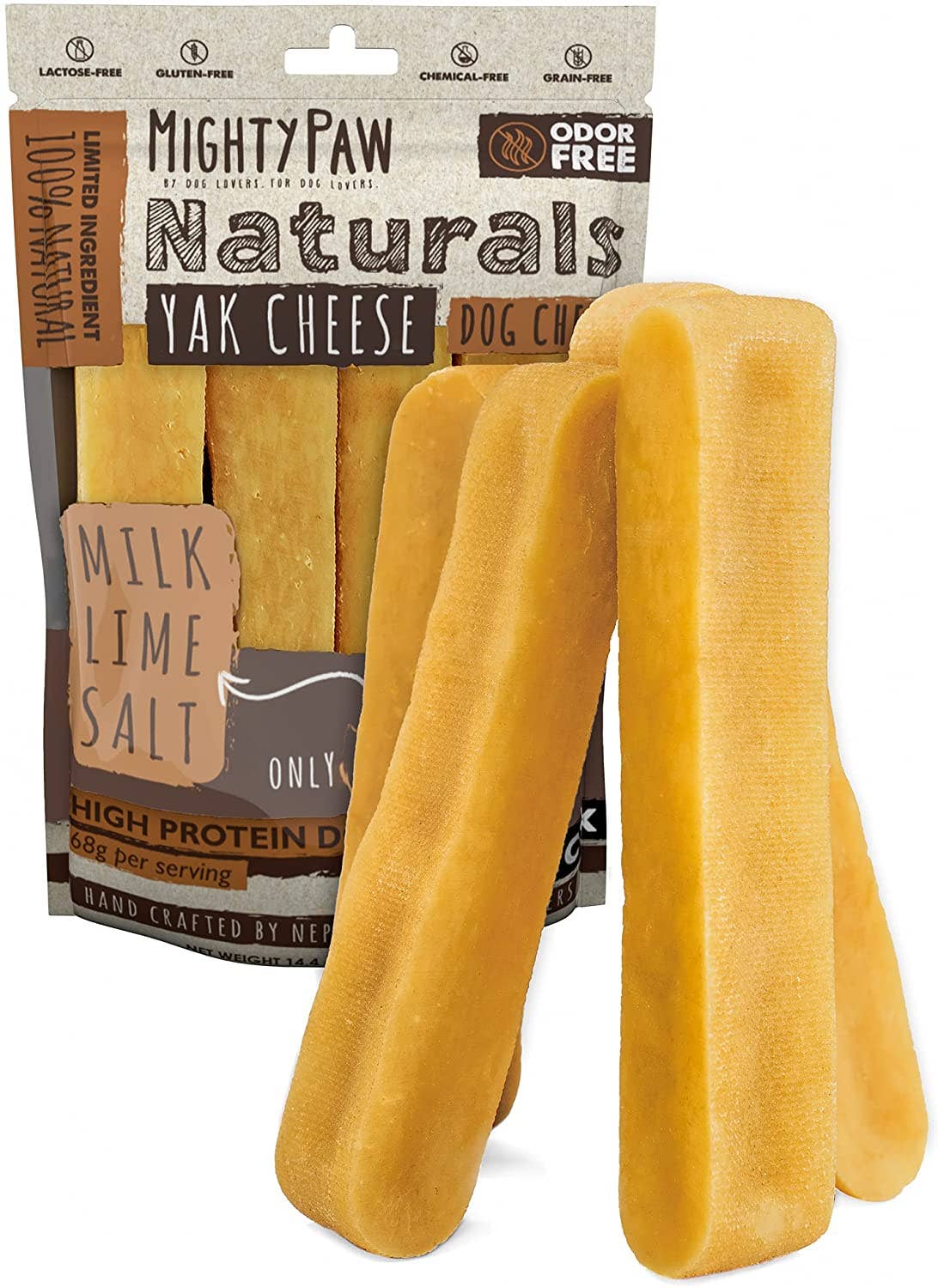 Naturals Yak Cheese Dog Chews: Large 8 Pack