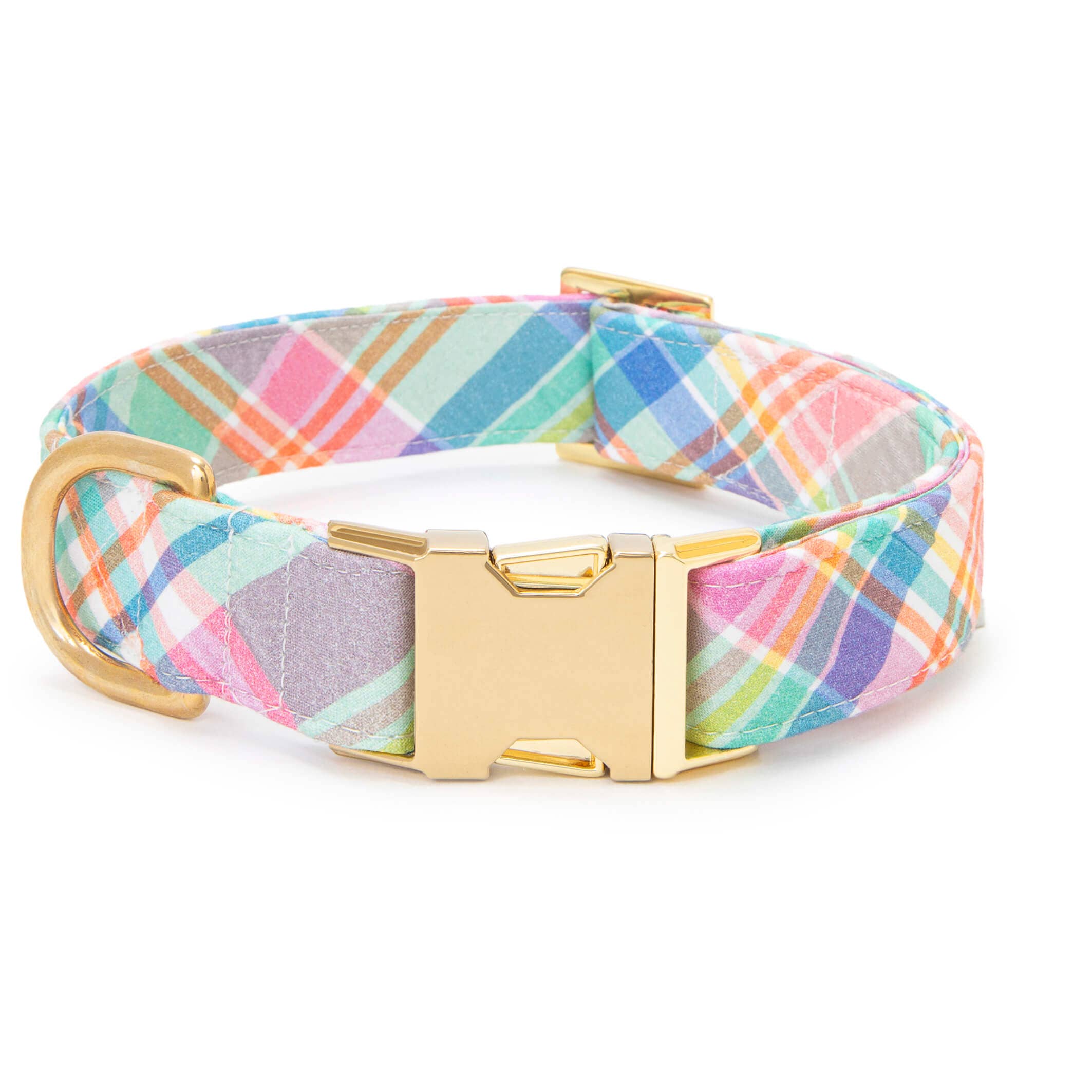 Blooming Plaid Spring Easter Dog Collar