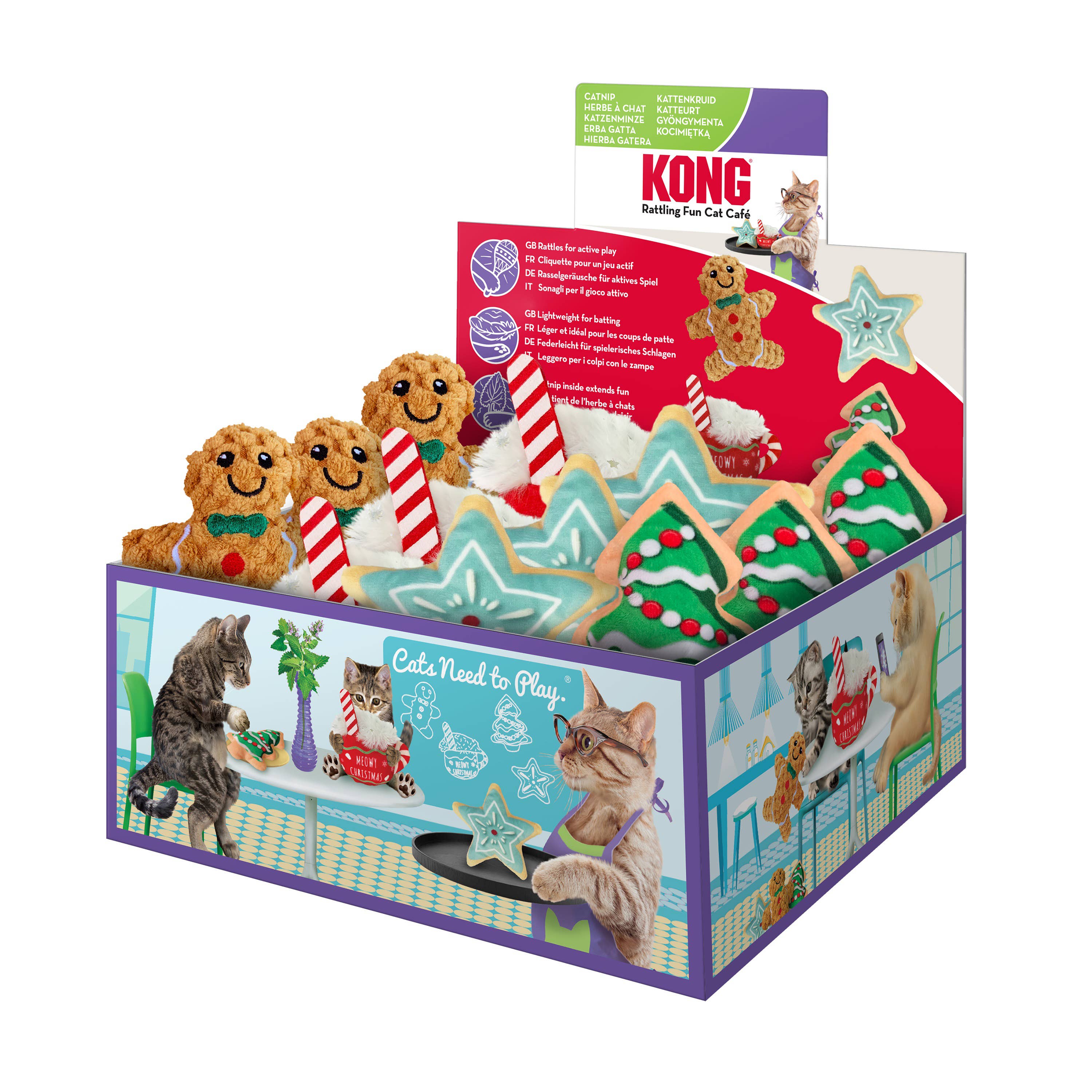 KONG Holiday Scrattles Cafe Cat Toy