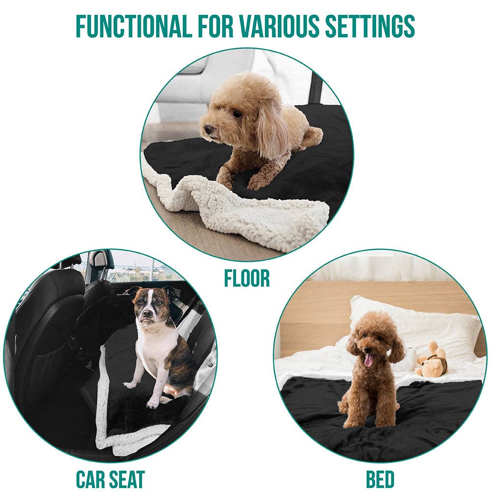 Waterproof Fleece Pet Blanket: Taupe/White / Small - 29”x40"