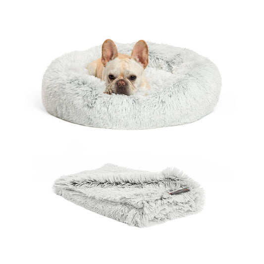 Donut Shag Bundle Bed and Blanket Frost 23"x23"