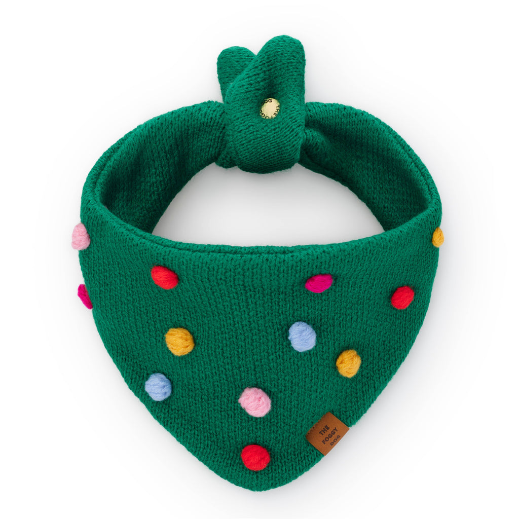 Holiday Bobble Knit Dog Bandana