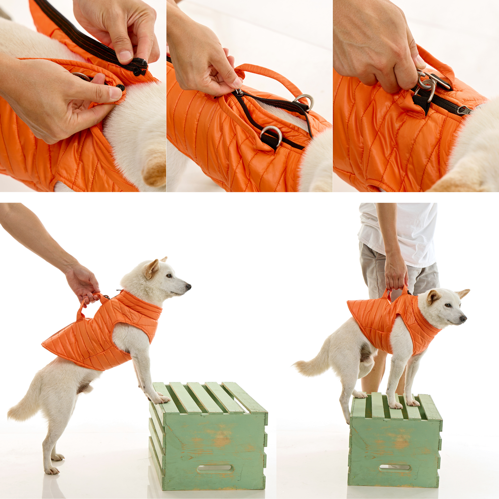 Puffer Vest with Lift: Orange