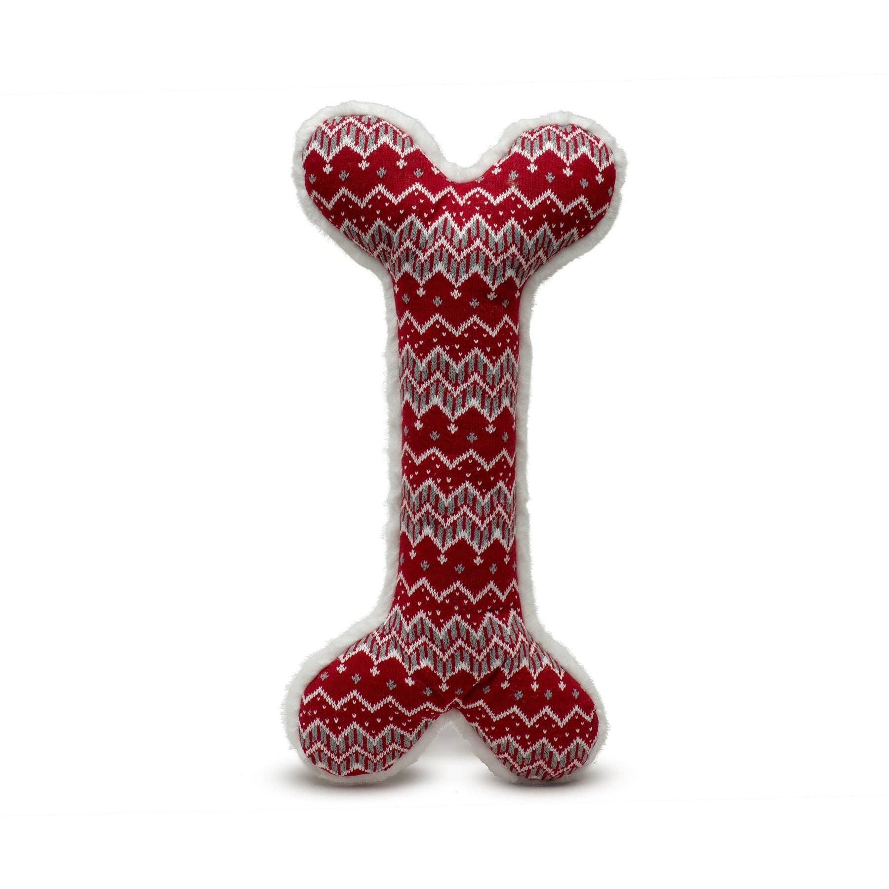 Nordic Frost Plush Bone Dog Toy: Red 2 foot