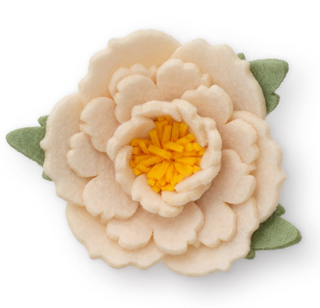 Ivory Peony Dog Collar Flower
