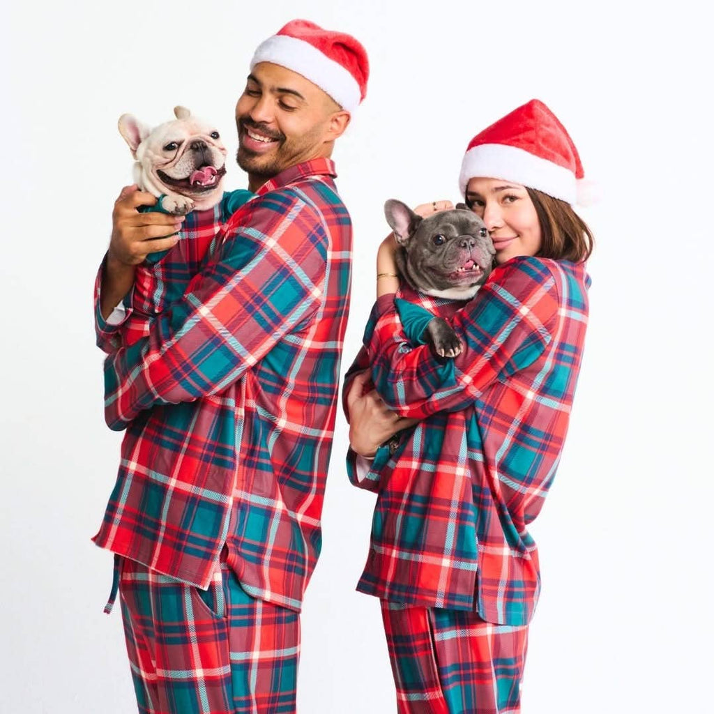 Christmas Dog Pajama - Green and Red Plaid