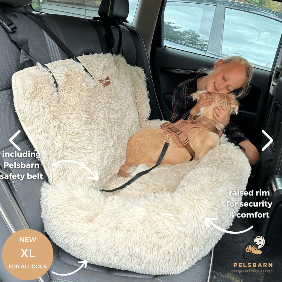 Pelsbarn Protecting Car Bed: Beige XL