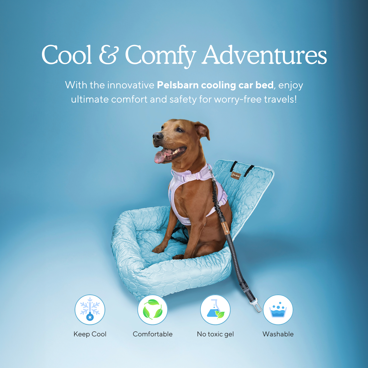 Cooling Car Bed Heat Relief - Pelsbarn 🐾: Beige / XL
