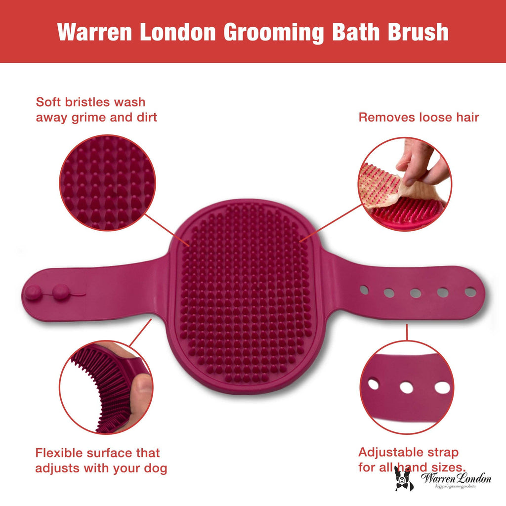 Grooming Bath Brush: Red