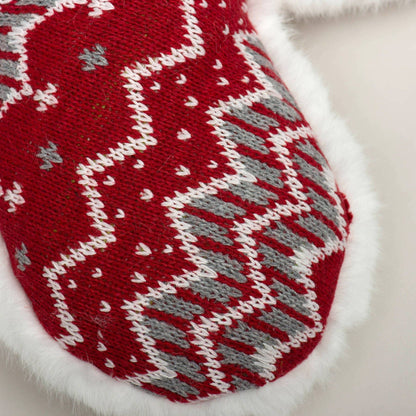 Nordic Frost Plush Bone Dog Toy: Red / 2'
