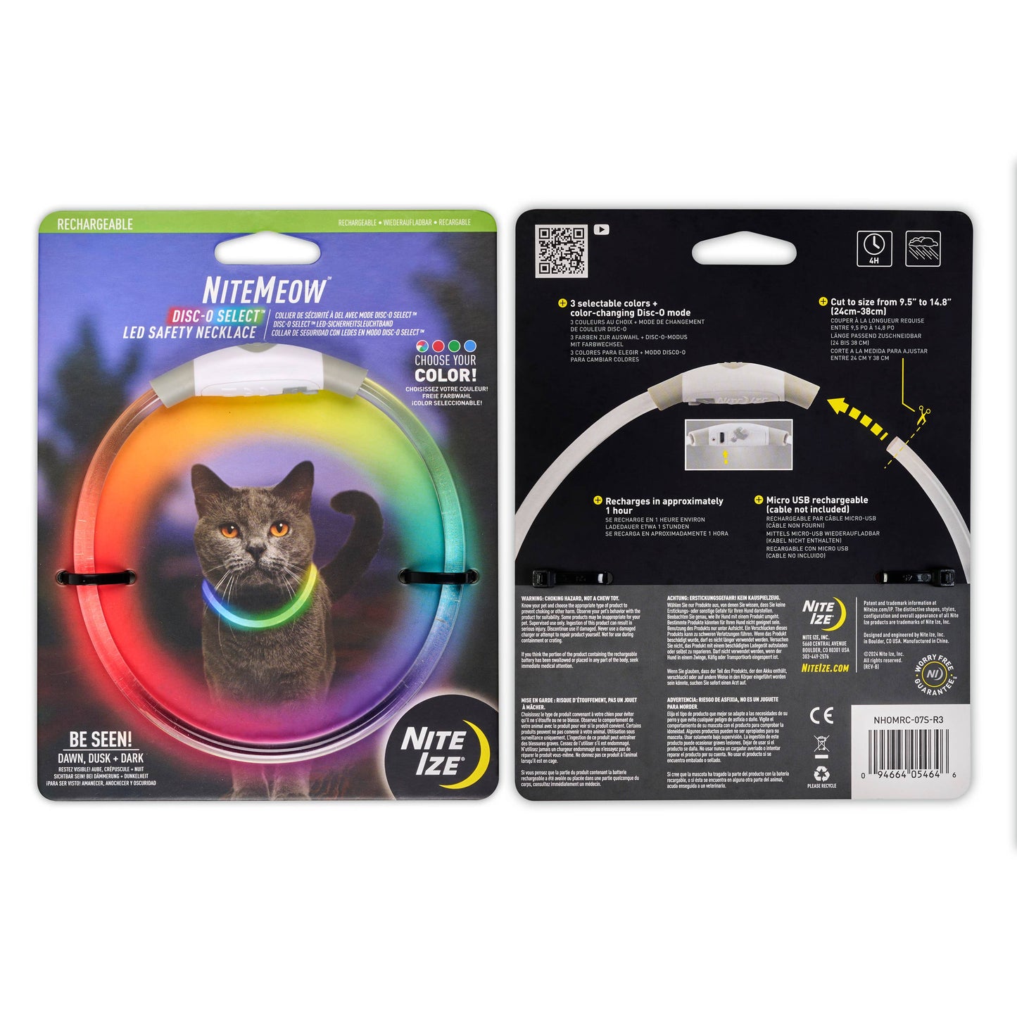 Nite Ize NiteMeow Rechargeable LED Safety Necklace Disc-O