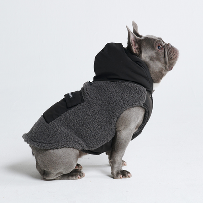 Reversible Sherpa Jacket - Grey and Black: 3XL